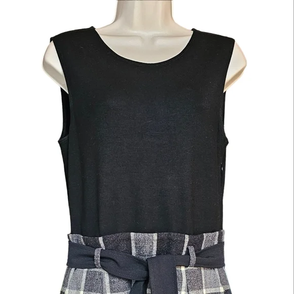 THEORY Loraine Virgin wool Angora Blend Sleeveless Plaid Skirt Dress - Picture 4 of 11